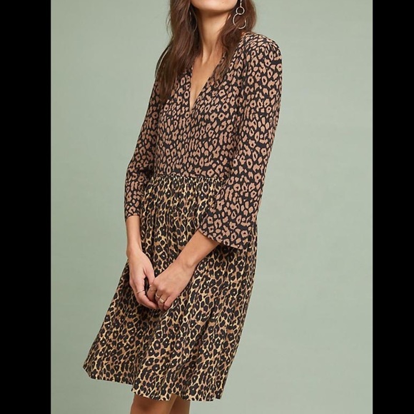 Anthropologie Dresses & Skirts - Anthropologie Sz M Maeve Leopard Print Dress EUC